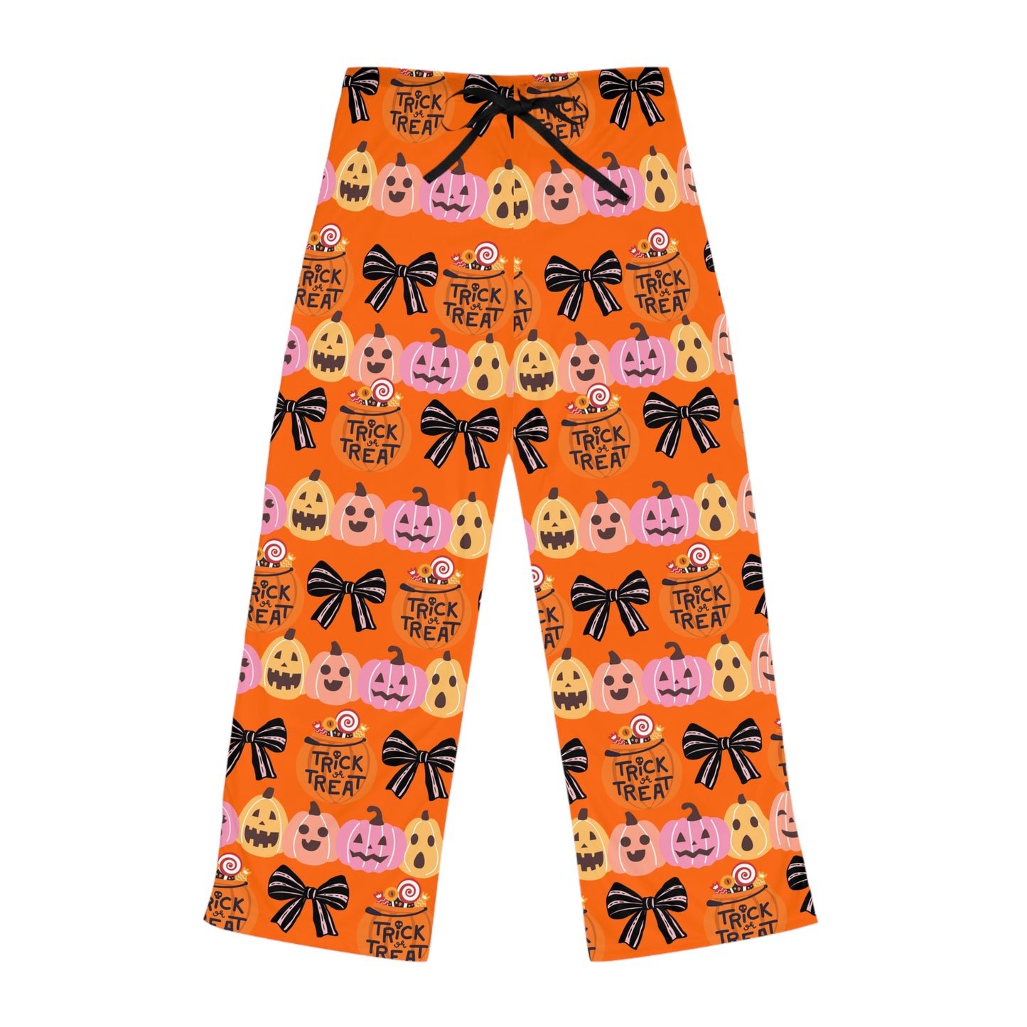 Halloween Women's Pajama Pants, Cozy PJs, Trick or Treat Sleepwear,