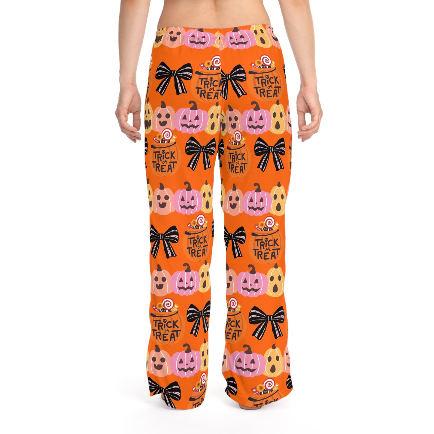 Halloween Women's Pajama Pants, Cozy PJs, Trick or Treat Sleepwear,