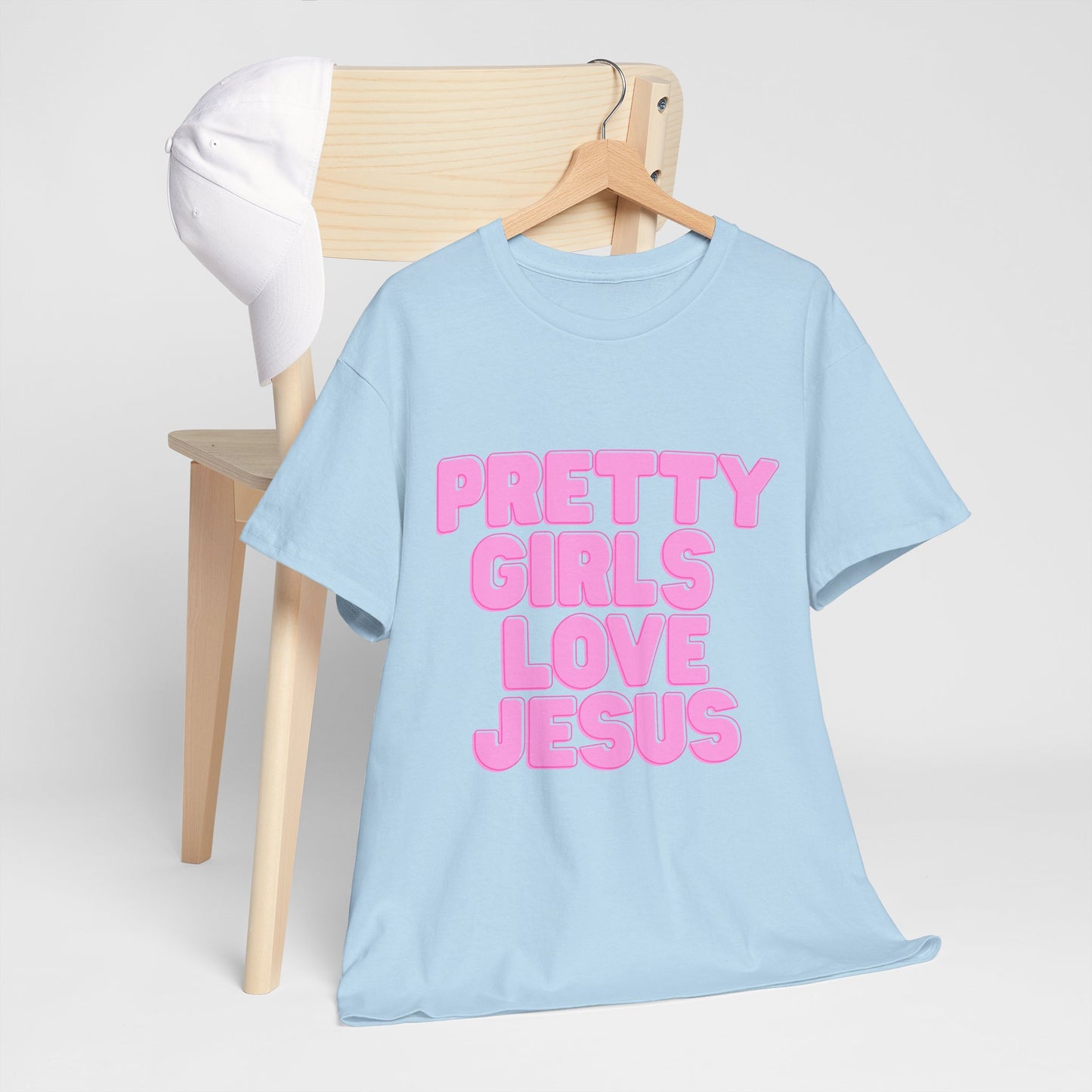 Pretty Girls Love Jesus Unisex Heavy Cotton Tee, Faith-based Apparel, Christian Gift,