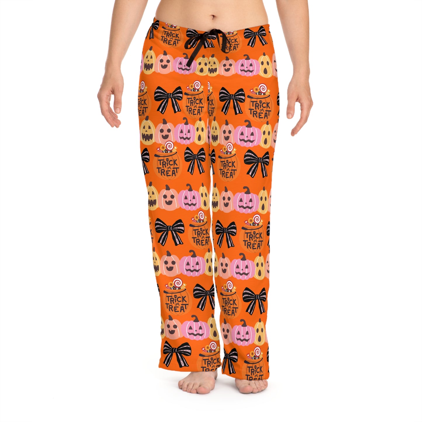 Halloween Women's Pajama Pants, Cozy PJs, Trick or Treat Sleepwear,