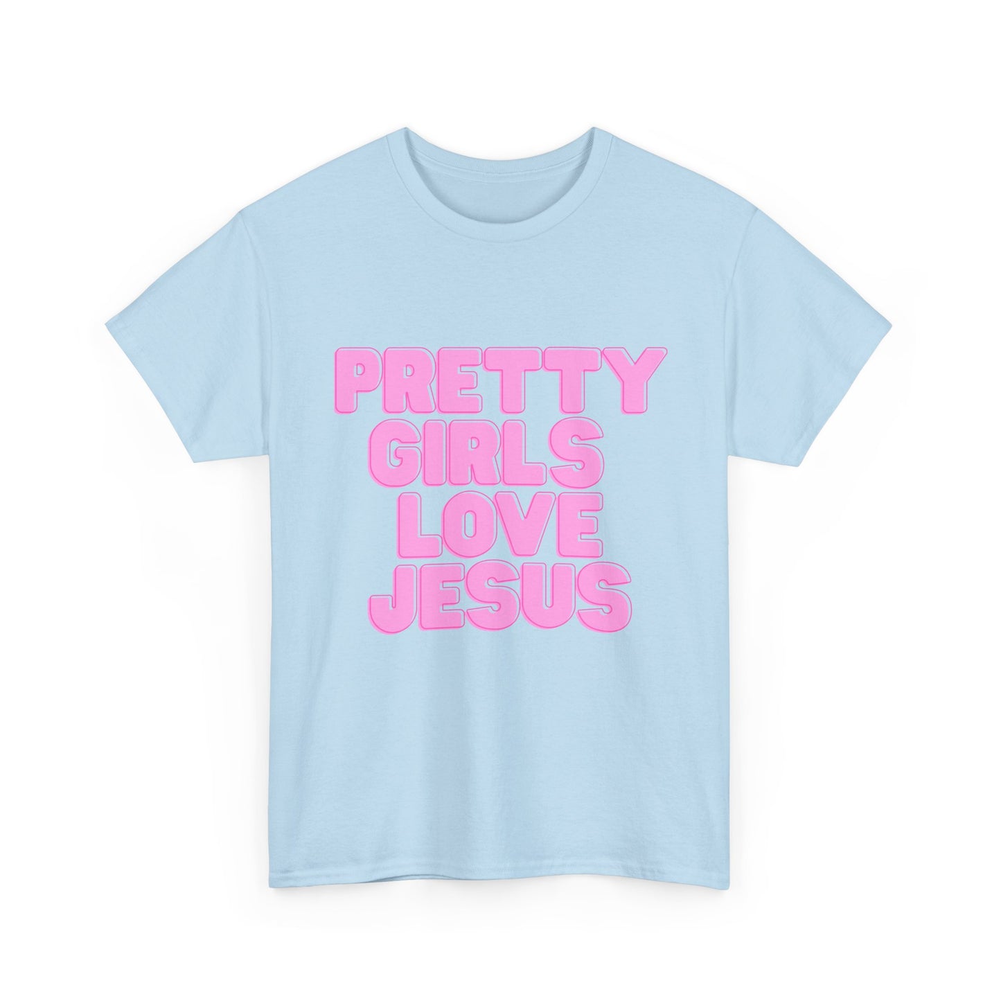 Pretty Girls Love Jesus Unisex Heavy Cotton Tee, Faith-based Apparel, Christian Gift,