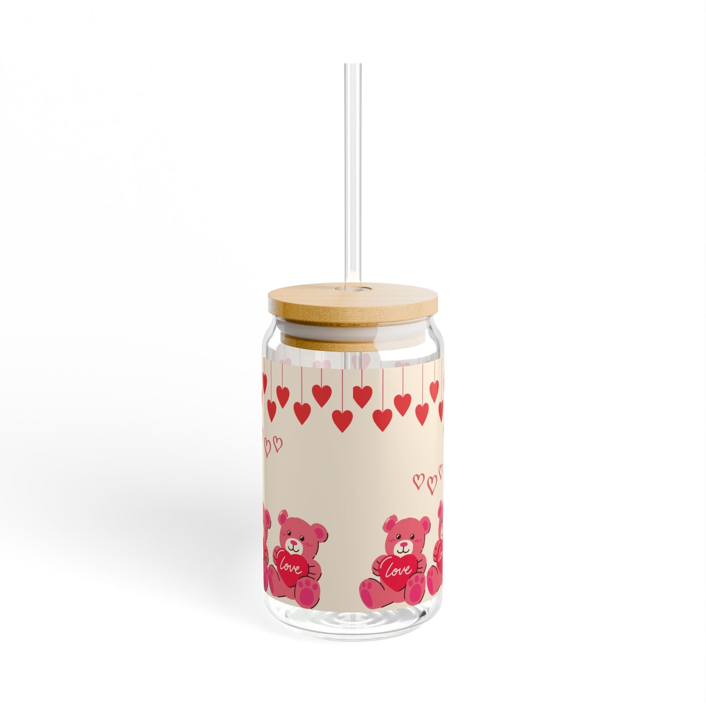 Adorable Bear Sipper Glass, 16oz -Bible verse, cute gift for loved one