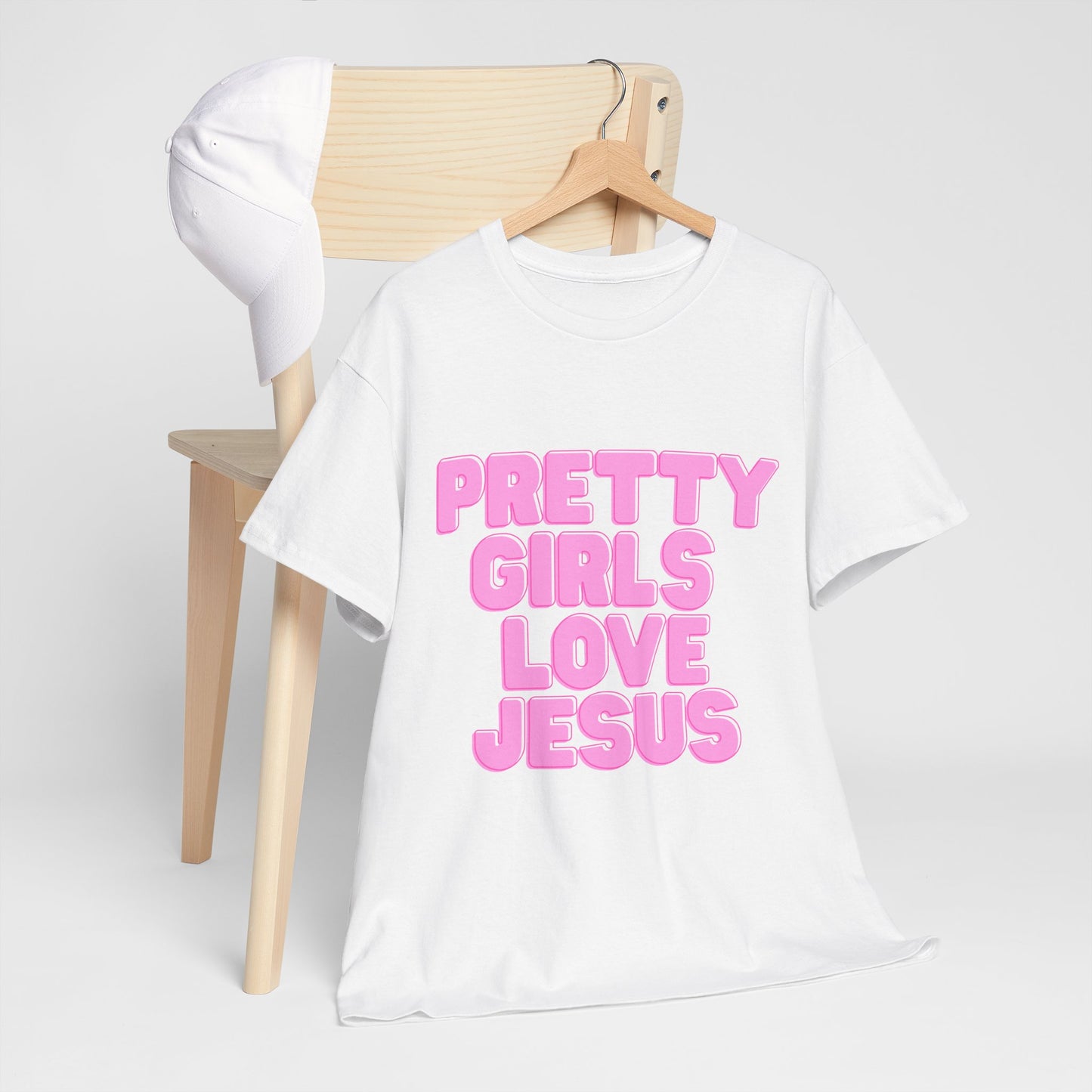 Pretty Girls Love Jesus Unisex Heavy Cotton Tee, Faith-based Apparel, Christian Gift,