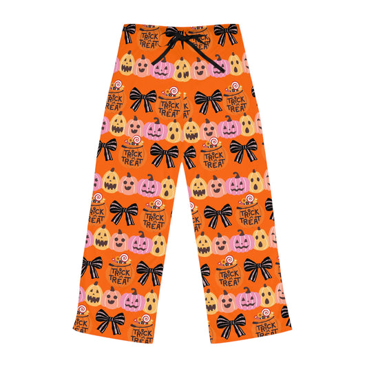 Halloween Women's Pajama Pants, Cozy PJs, Trick or Treat Sleepwear,