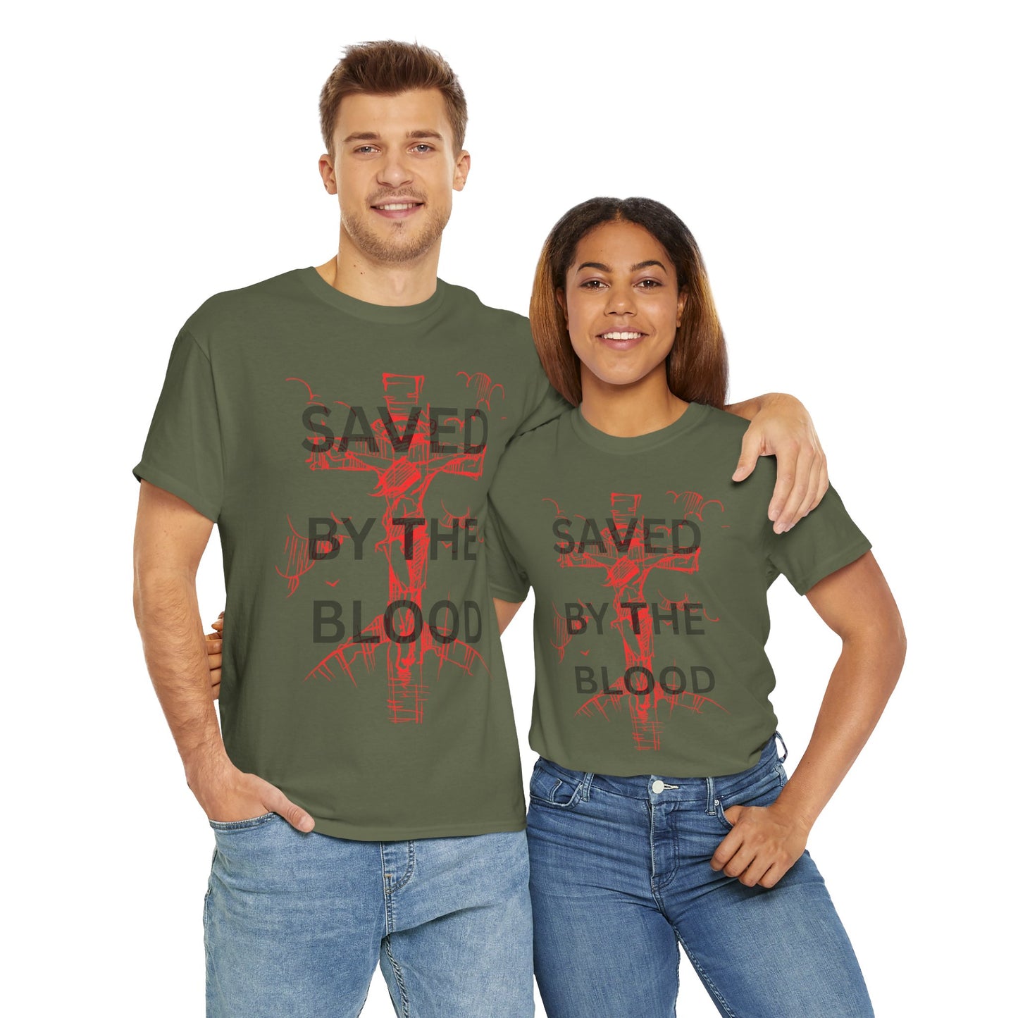 Christian Graphic Tee, Saved By The Blood Shirt,